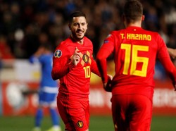 Manisnya Laga ke-100 Hazard di Timnas Belgia