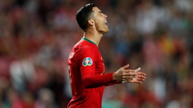 Cristiano Ronaldo gagal membawa timnas Portugal menang di dua laga Kualifikasi Piala Eropa 2020.