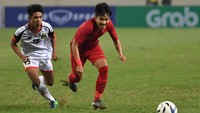 Pertandingan sepak bola Grup K kualifikasi Piala Asia U-23 AFC 2020 digelar di Stadion Nasional My Dinh, Hanoi, Vietnam, Selasa (26/3/2019). Tim nasional Indonesia U-23 mengalahkan tim nasional Brunei Darussalam U-23 dengan skor 2-1.