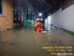 Total 387 Rumah di Cepu Blora Terendam Banjir Malam Ini