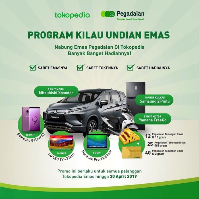 Program Kilau Undian Emas persembahan Pegadaian dan Tokopedia (Foto: dok. Pegadaian)