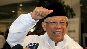 Tiba di Hotel Shangri-La, Maruf Amin Salam Jempol
