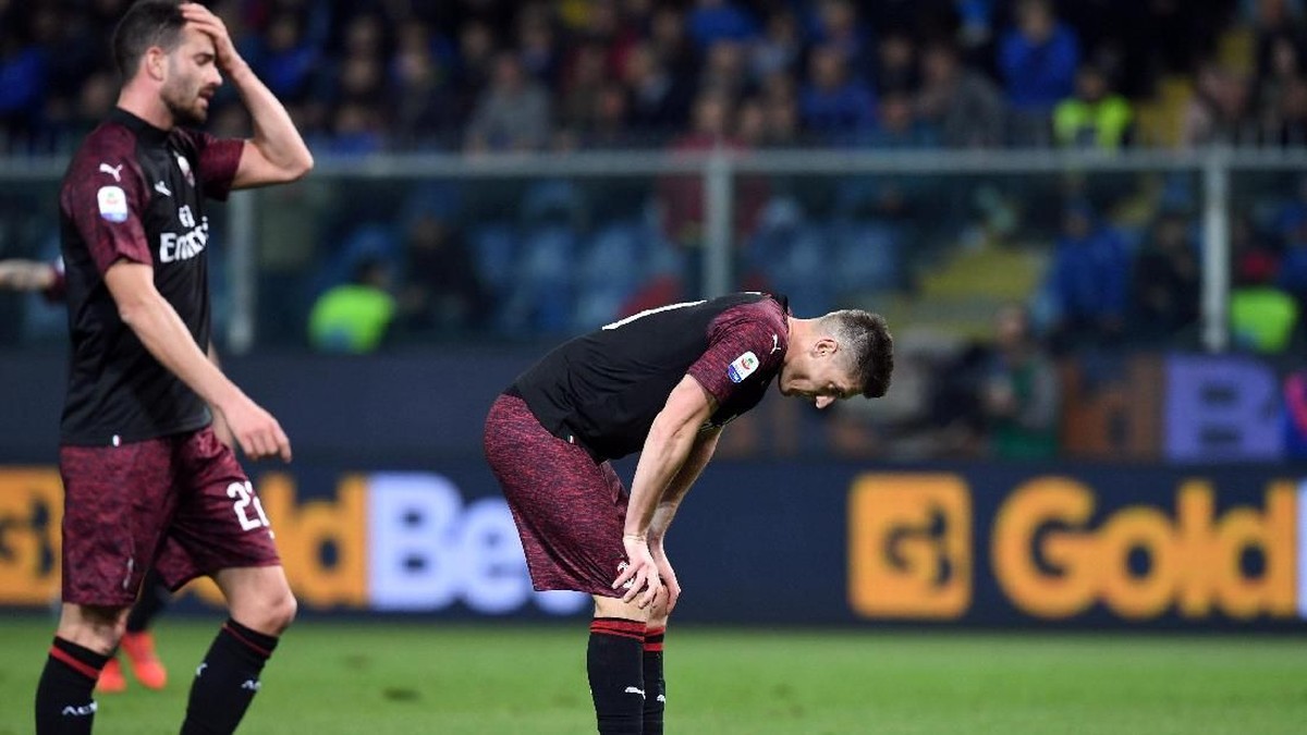 AC Milan dikalahkan Sampdoria 0-1. (Foto: Jennifer Lorenzini/Reuters)