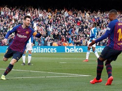 Hasil Liga Spanyol: Messi Dua Gol, Barca Tumbangkan Espanyol