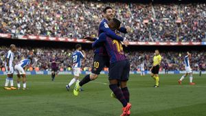 Sinar Messi di Derby Catalunya