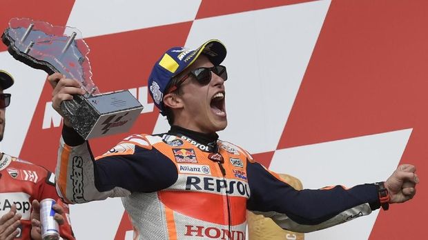 Marc Marquez berhasil meraih podium pertama di MotoGP Argentina. (