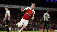 Aaron Ramsey membawa Arsenal unggul pada menit ke-30. (Foto: John Sibley/Action Images via Reuters)