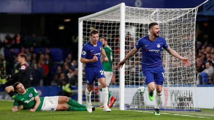 Babak I, Gol Giroud Antar Chelsea Memimpin 1-0 atas Brighton