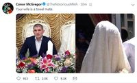 Ejekan McGregor untuk istri Khabib di Twitter sebelum dihapus.