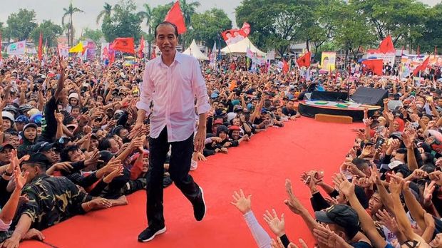 Jokowi saat berkampanye di Pilpres 2019.