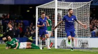 Pada pertandingan di Stamford Bridge, Kamis (4/4/2019) dinihari WIB, Chelsea mengungguli Brighton 1-0 di babak pertama berkat gol Olivier Giroud. Reuters/Matthew Childs.