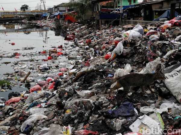 Miris, Sampah Berserakan dan Menumpuk di Sungai Dadap