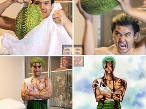 Pria Thailand Ini Buat Cosplay Hemat Berbahan Roti hingga Durian Pria Thailand Ini Buat Cosplay Hemat Berbahan Roti hingga Durian