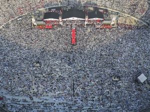 Penampakan Massa Kampanye Akbar Prabowo-Sandiaga dari Atas