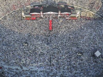 Penampakan Massa Kampanye Akbar Prabowo-Sandiaga dari Atas
