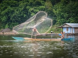 Foto: Keseharian Warga Sekitar Pulau Pinus di Kalimantan