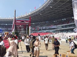 Massa Kampanye Akbar Prabowo Mulai Tinggalkan Stadion GBK