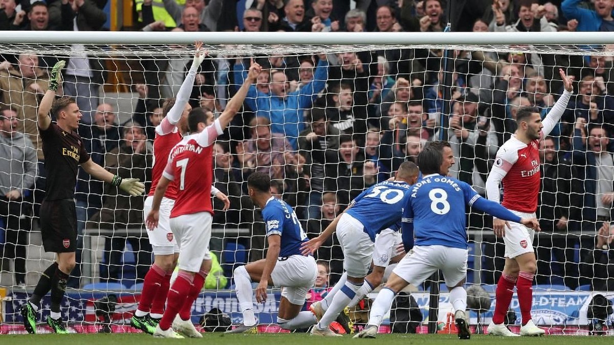 Arsenal ketinggalan 0-1 dari Everton saat bermain di Liga Inggris. (Foto: Lee Smith/Actions Images via Reuters)