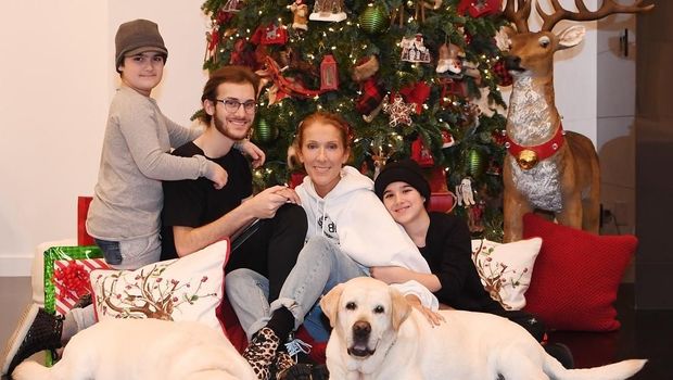 Celine Dion bersama ketiga anaknya