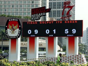 Layar Hitung Mundur Pilpres 2019 Mejeng di Bundaran HI Layar Hitung Mundur Pilpres 2019 Mejeng di Bundaran HI