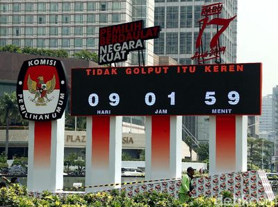 Layar Hitung Mundur Pilpres 2019 Mejeng di Bundaran HI