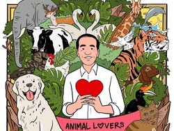 Ilustrasi Jokowi Cinta Satwa Tersebar di Media Sosial