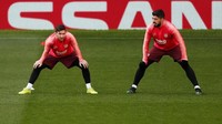 Pogba dan Messi menjadi pusat perhatian pada pertandingan di Old Trafford, Kamis (11/4/2019) dinihari WIB. Pogba merupakan pemain termahal The Red Devils, sementara Messi menonjol dengan kontribusi golnya di tim Catalan. Reuters/Lee Smith.