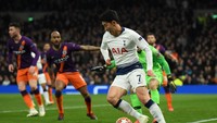 Tottenham Hotspur sukses meraih kemenangan saat menjamu Manchester City di leg I perempatfinal Liga Champions. The Lilywhites menang 1-0 berkat Son Heung-Min. Mike Hewitt/Getty Images.