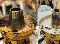 Lagi Tren! Bubble Tea Disajikan Dalam Wadah Hotpot