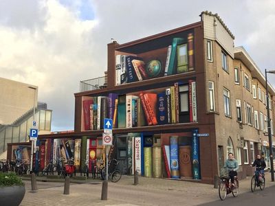 Foto Viral di Instagram, Mural Rak Buku Raksasa di Belanda