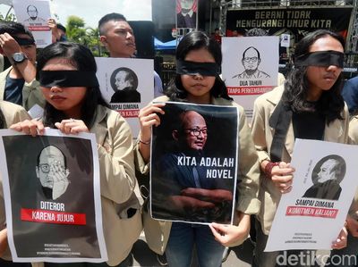 Massa Geruduk KPK Peringati 2 Tahun Kasus Novel Baswedan