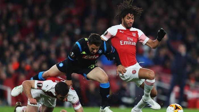 Arsenal menang 2-0 atas Napoli di Emirates Stadium. (Foto: Catherine Ivill/Getty Images)