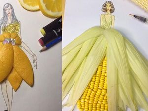 Seniman Asal China Ini Rancang Gaun Keren dari Sayuran dan Buah Seniman Asal China Ini Rancang Gaun Keren dari Sayuran dan Buah