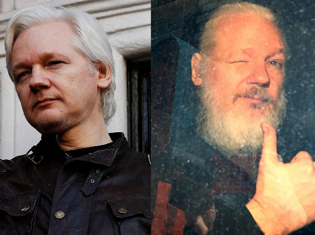 Potret Before-After Julian Assange Sebelum Ditangkap