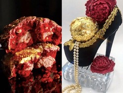 Mewah! Cake Isi Cokelat Ruby dan Emas Ini Seharga Motor