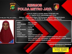 Polisi Sebar Sketsa Penculik Balita Anisa, Ini Ciri-cirinya