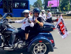 Bamsoet dan Crazy Rich Priok Konvoi Naik Moge ke Konser Putih Jokowi