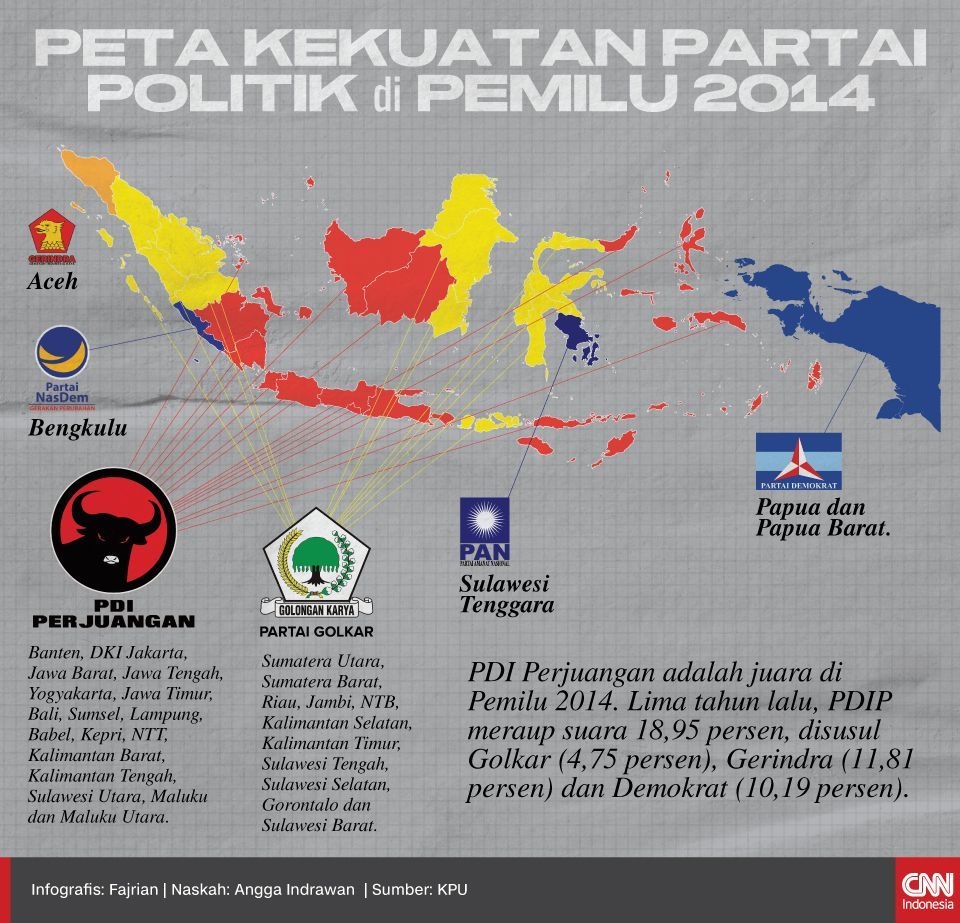 Infografis Peta Kekuatan Partai Politik di Pemilu 2014