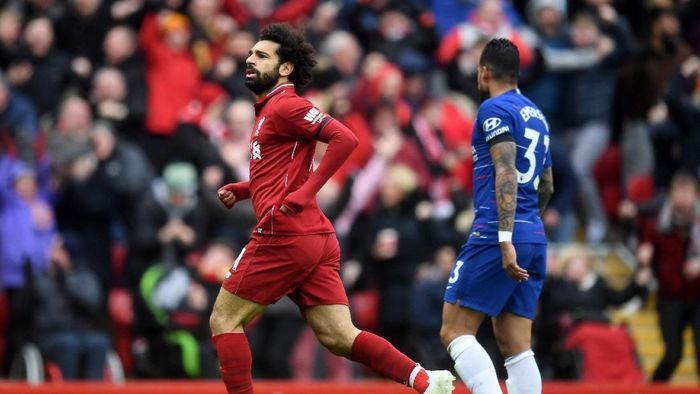 Mohamed Salah menyusul Sergio Aguero di daftar top skor Liga Inggris. (Foto: Michael Regan/Getty Images) Mohamed Salah menyusul Sergio Aguero di daftar top skor Liga Inggris. (Foto: Michael Regan/Getty Images)