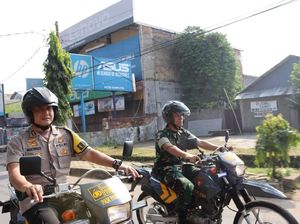 Amankan Pemilu, TNI-Polri Konvoi Keliling Purwakarta