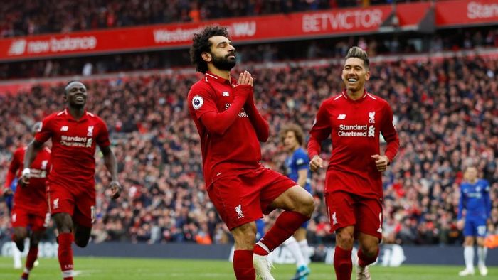 Mohamed Salah mencetak gol ke gawang Chelsea. (Foto: Phil Noble/Reuters) Mohamed Salah mencetak gol ke gawang Chelsea. (Foto: Phil Noble/Reuters)