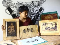 Perajin Lukisan Kayu Bergambar Kartini Kebanjiran Pesanan