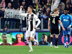 Dalam pertandingan di Allianz Stadium, Kamis (17/4/2019) dinihari WIB, Cristiano Ronaldo membawa tuan rumah unggul lebih dulu pada menit ke-28. REUTERS/Massimo Pinca.