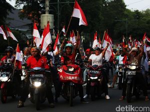 Pendukung Jokowi Berpesta di Bundaran HI