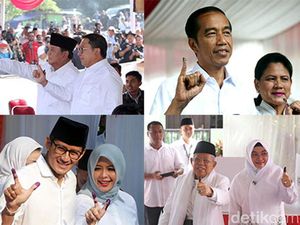 Adu Gaya Capres Cawapres Nyoblos Bersama Pasangannya