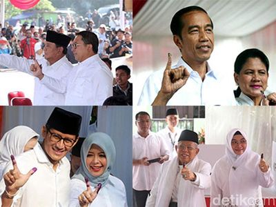 Adu Gaya Capres Cawapres Nyoblos Bersama Pasangannya
