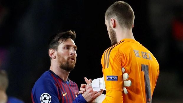 Lionel Messi membobol gawang David de Gea dua kali.