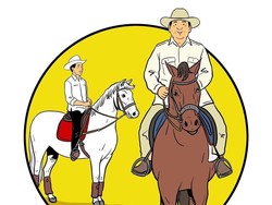 Bergaya Koboi, Jokowi dan Prabowo Kompak Berkuda di Ilustrasi Ini