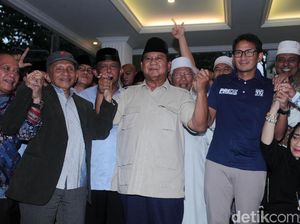 Didampingi Sandiaga, Prabowo Deklarasi untuk Ketiga Kalinya