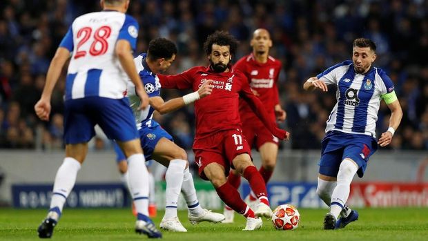 Mohamed Salah ikut mencetak gol ke gawang FC Porto.